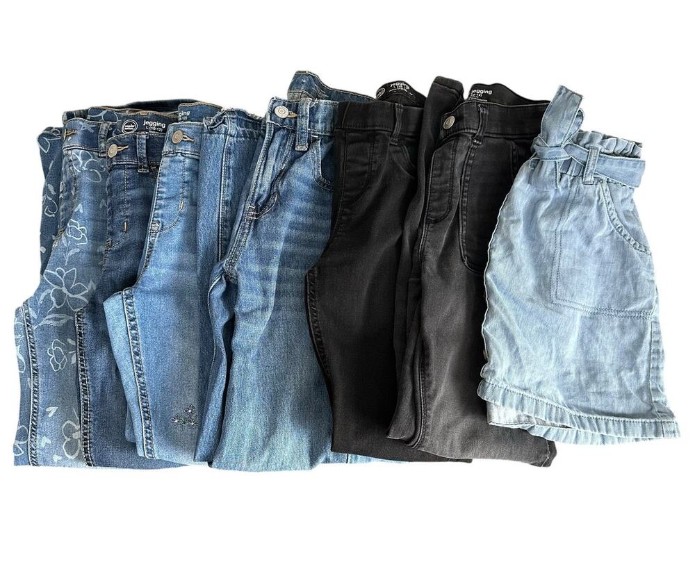 Girl’s Back To School Jeans Lot Of 7 OshKosh Old Navy Wonder Nation Large 10/12